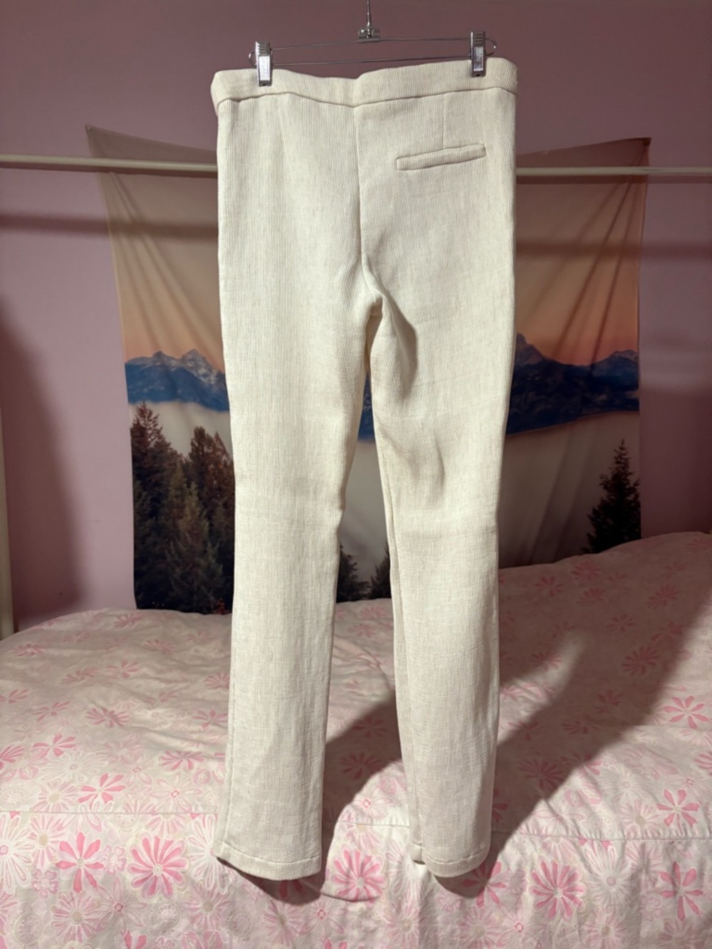 Mango Cream High-Waist Straight Pants - Picture 6 of 8